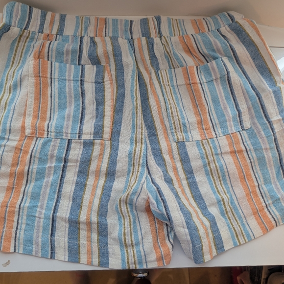 NWT! 🌈 BRIGGS NEW YORK ✨ Striped Linen Shorts(2)- SIZE L - Picture 7 of 9